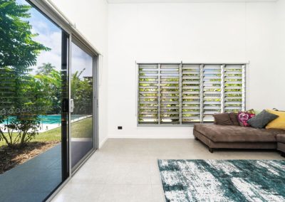 Hibiscus House Living Room with Breezway Louvres
