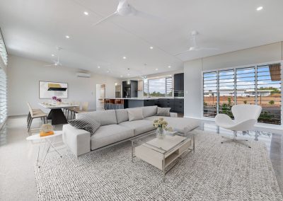 Jasmine House Living Area with Breezway Louvres Open