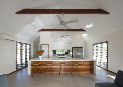 Melalueca House Ventilated Kitchen Dining Area with Breezway Louvres