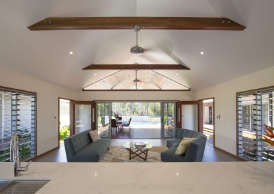 Melalueca House Ventilated Living Seating Area with Breezway Louvres