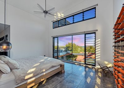 Pandanus House Ventilated Bedroom with Breezway Louvres open