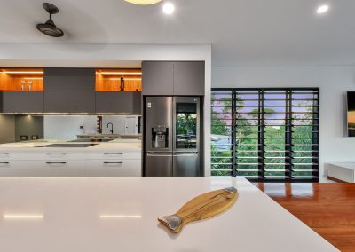 Pandanus House Ventilated Living Area with Breezway Louvres open