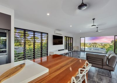 Pandanus House Ventilated Living Area with Breezway Louvres open