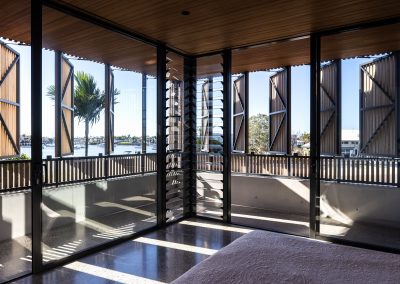 Breezway Louvres in the bedroom for natural ventilation