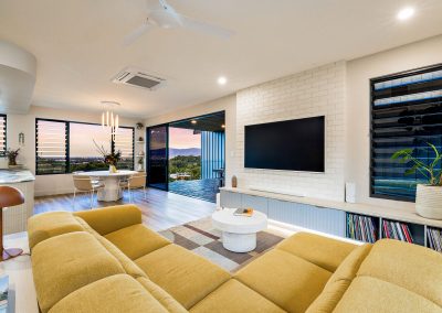 Living area with multiple Breezway Louvre Windows