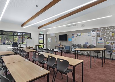 Classrooms can be naturally ventilated through the Breezway Powerlouvre System operated by the EBSA Control Unit