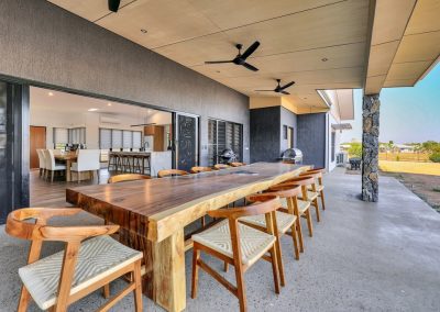 Outdoor living area with Breezway Louvre Windows