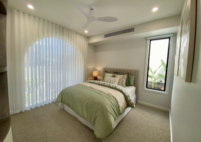 Front bedroom inside the La Casa Eden Display Home with Breezway Louvre Windows