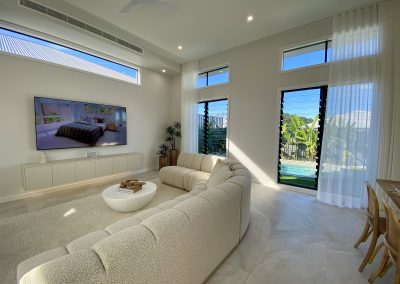 Living area with Breezway Louvre Windows inside the Ultra Living La Casa Eden Display Home
