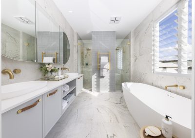 Breezway Louvres above bath tub for natural ventilation