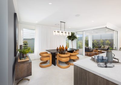 Breezway Louvres naturally ventilate the dining area inside Brighton Evie