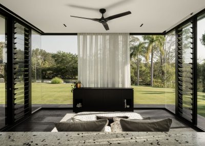 Breezway Louvres provide cross flow ventilation in living rooms
