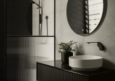Breezway Louvres reflected in mirror of this award winning design
